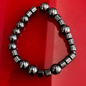 Natural Stone Magnetic Bracelet Black Beads